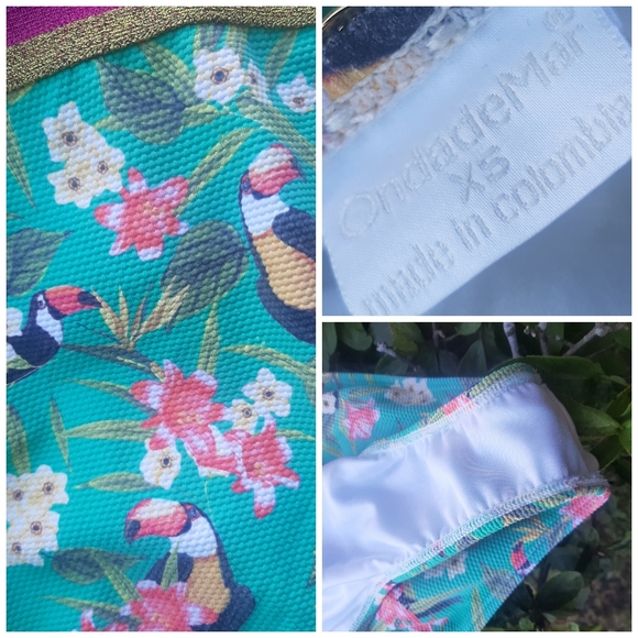 OndadeMar Toucan Floral Stripe Swimsuit XS - Picture 6 of 8